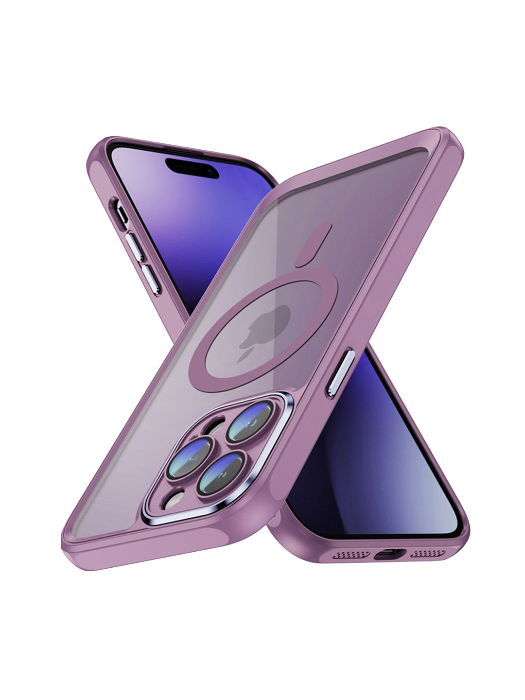 QRIOH iPhone 15 Pro Lavender Hybrid Clear Case with Magsafe