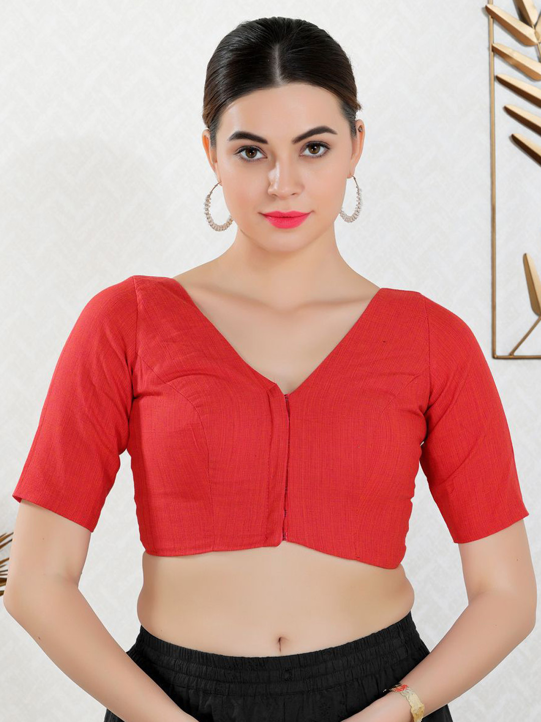 VAMAS - THE DESIGNER BLOUSES Women V-Neck Padded Readymade Saree Blouse
