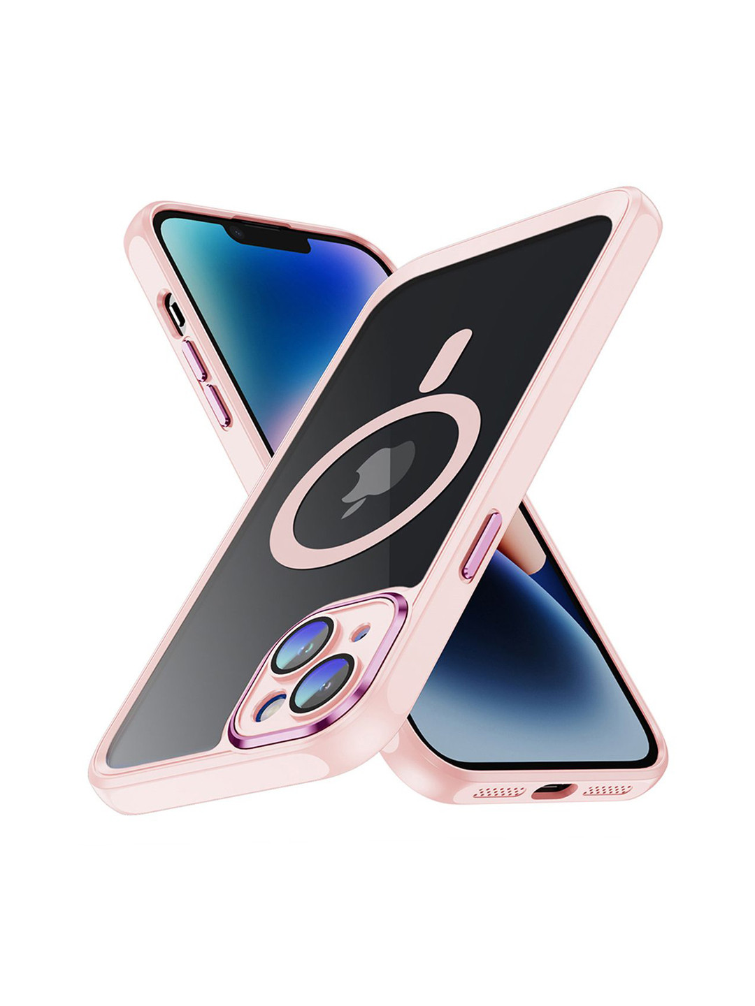 QRIOH iPhone 15 Apricot Hybrid Clear Case with Magsafe