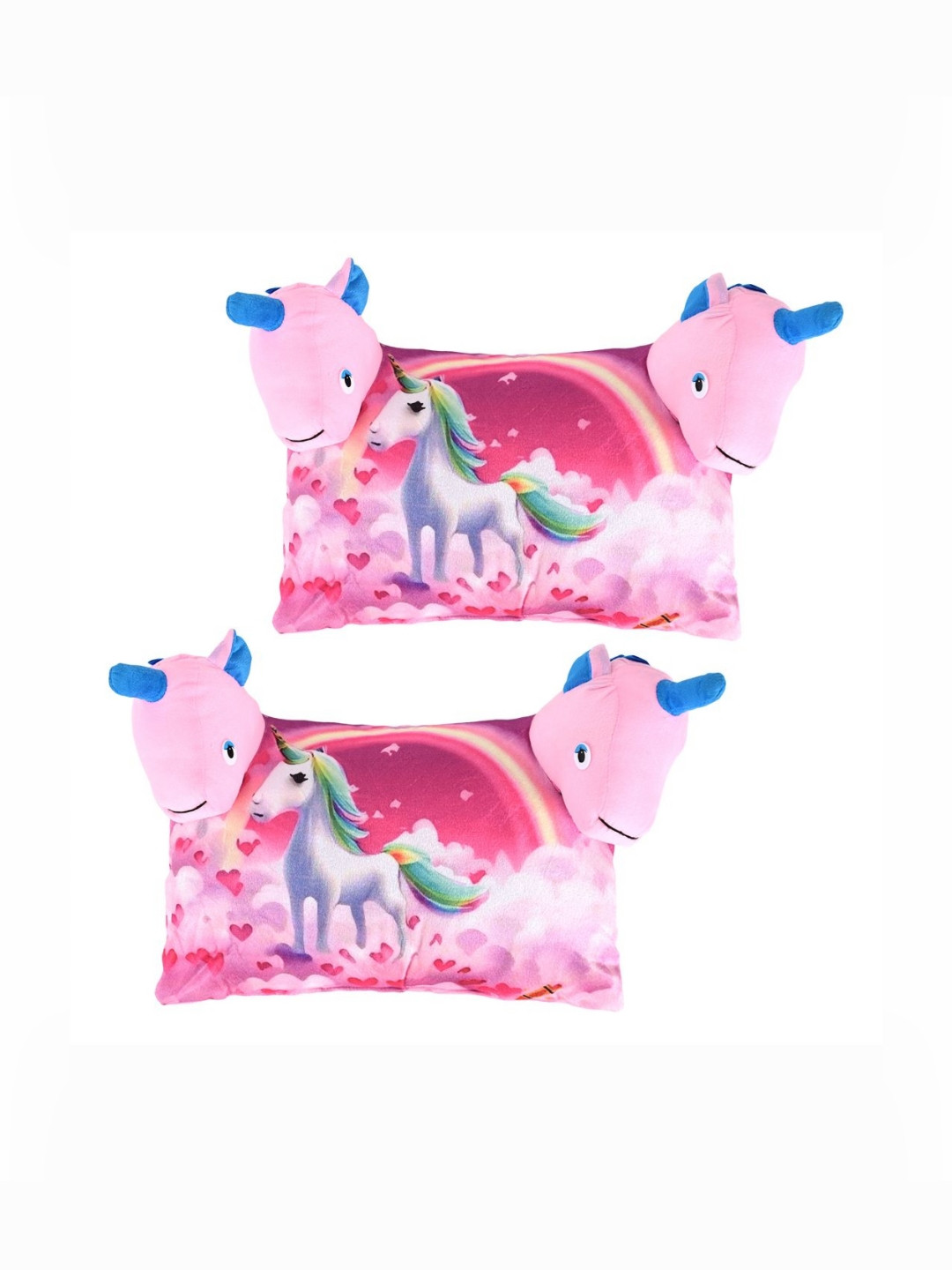 Aura Pink Cartoon Characters Cotton Ultra Soft Set of 2 Ultra Soft Memory Foam Baby Pillow-10 x 30 x 45 cm