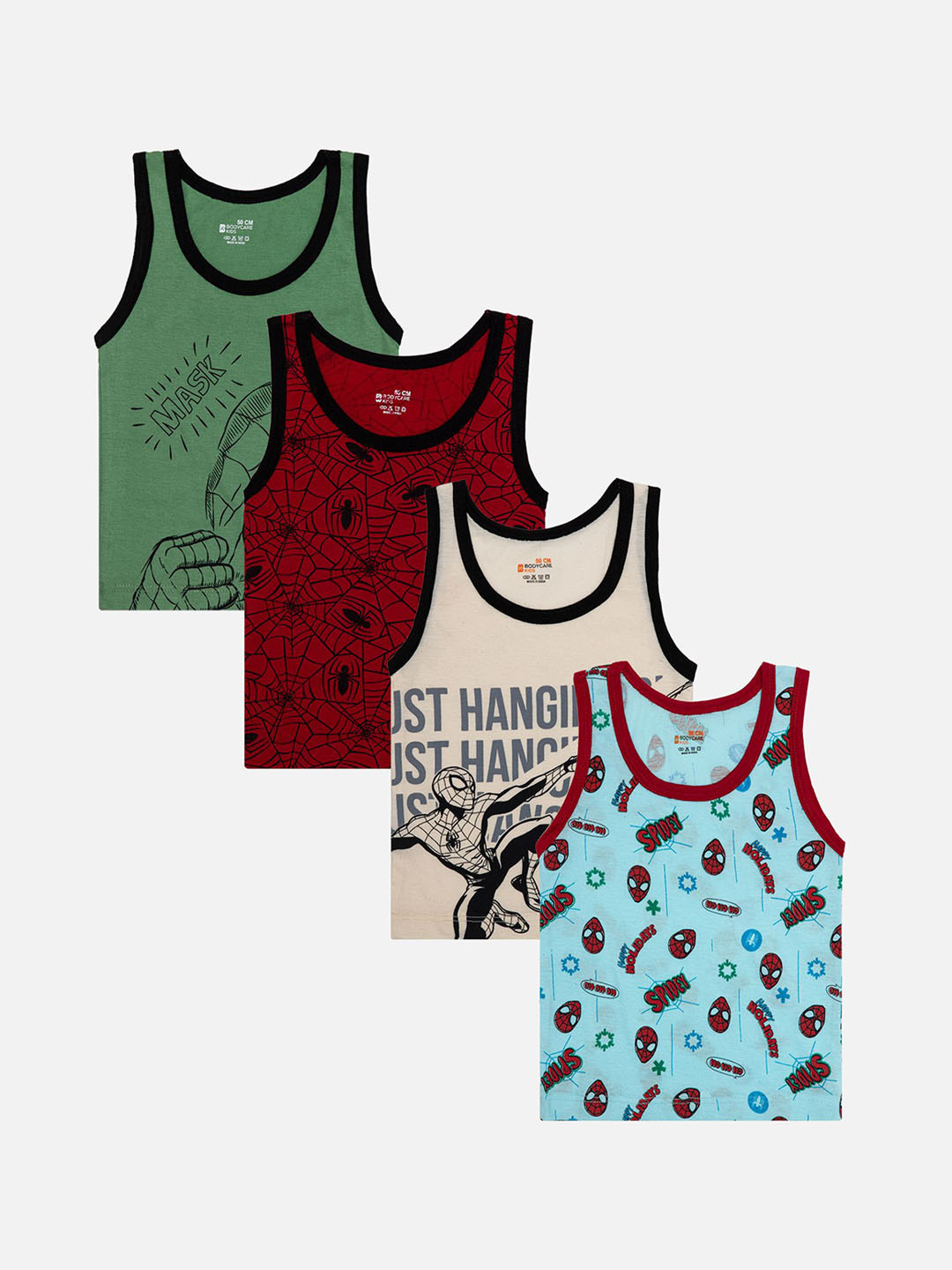 Bodycare Boys Pack Of 4 Assorted Pure Cotton Innerwear Vests KIA2530-PK001_P4