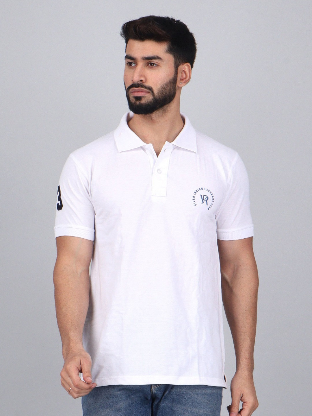 WILD ELEPHANT Men Polo Collar Solid T-shirt
