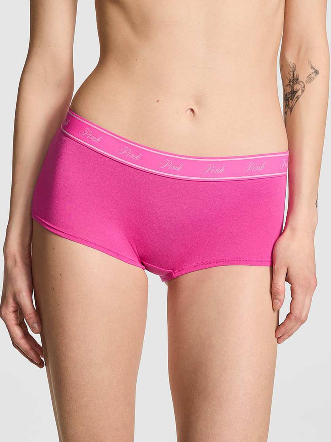 Victoria's Secret PINK Logo Shine Boy Shorts Brief 1124583514ET