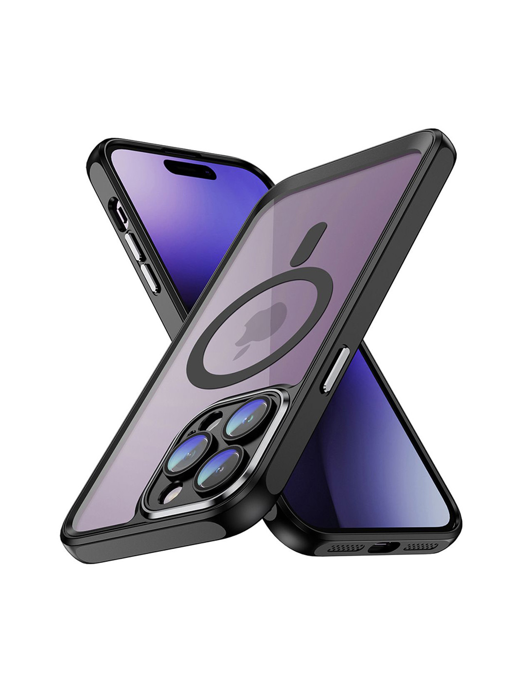 QRIOH iPhone 14 Pro Max Black Hybrid Clear Case with Magsafe