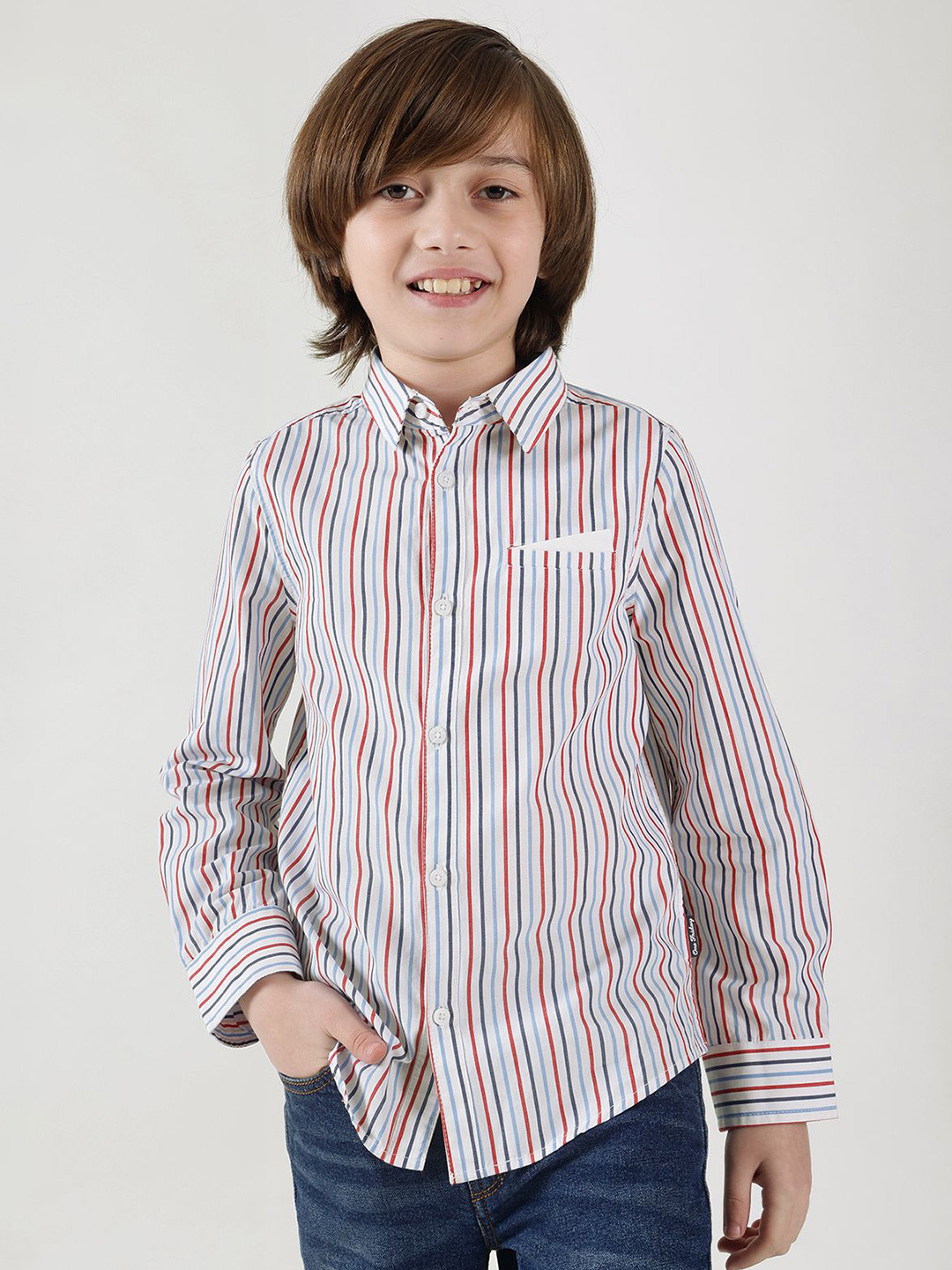 One Friday Boys Comfort Opaque Striped Casual Shirt