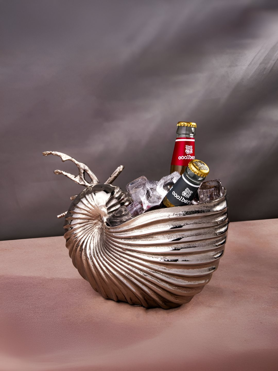 giBOX Silver-Toned Luxe Seashell Ice Buckets