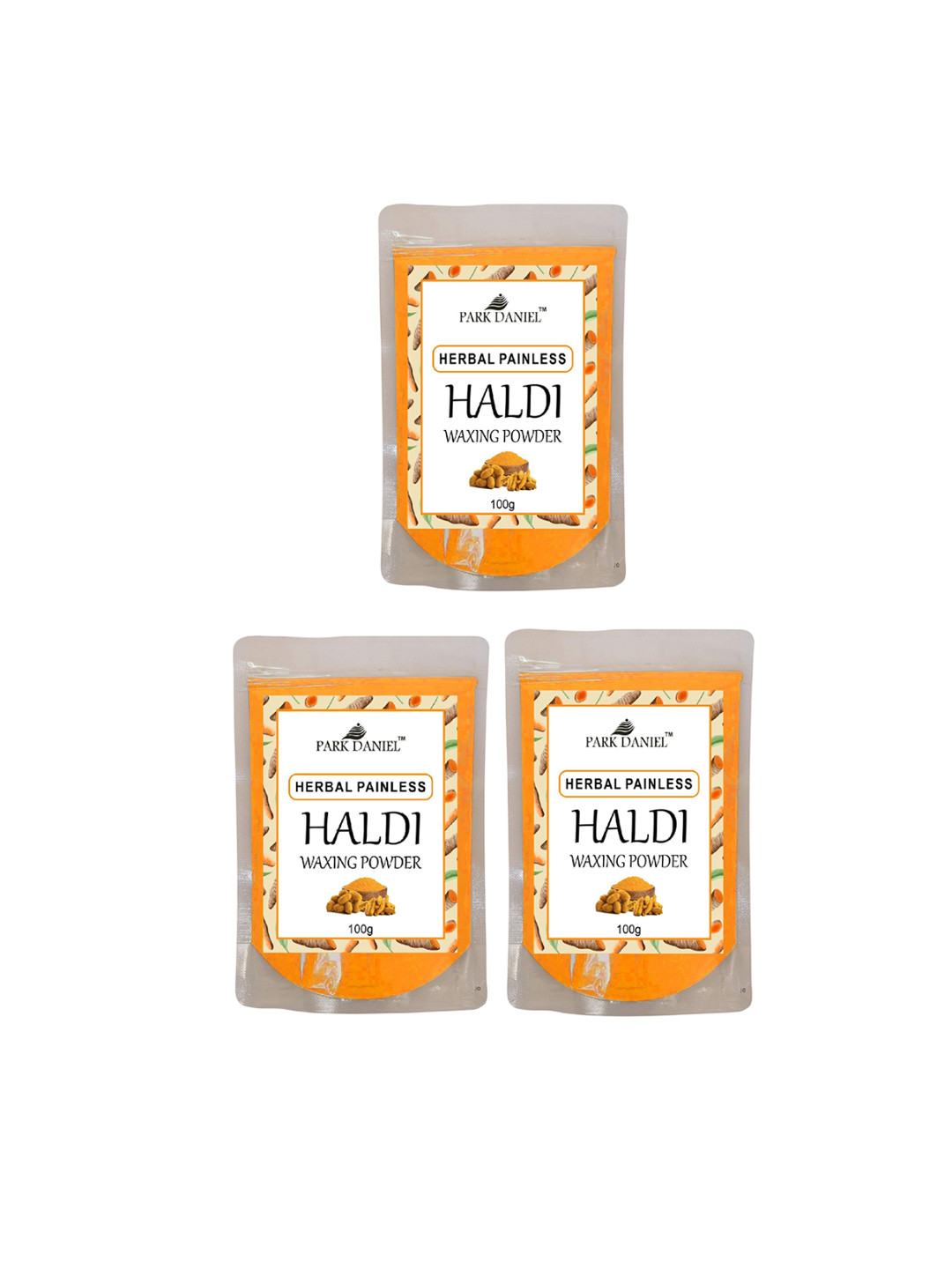 Park Daniel Set Of 3 Haldi Facial Wax Hair Removal Powder - 100 g Each