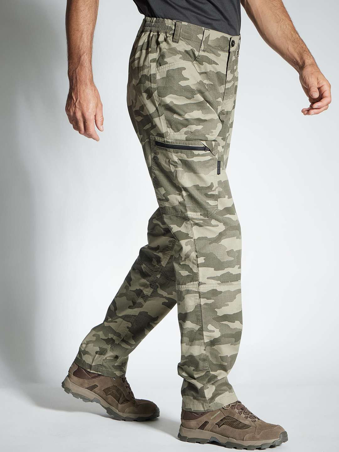 Decathlon SOLOGNAC - Light Trousers 100 Camo Halftone Green
