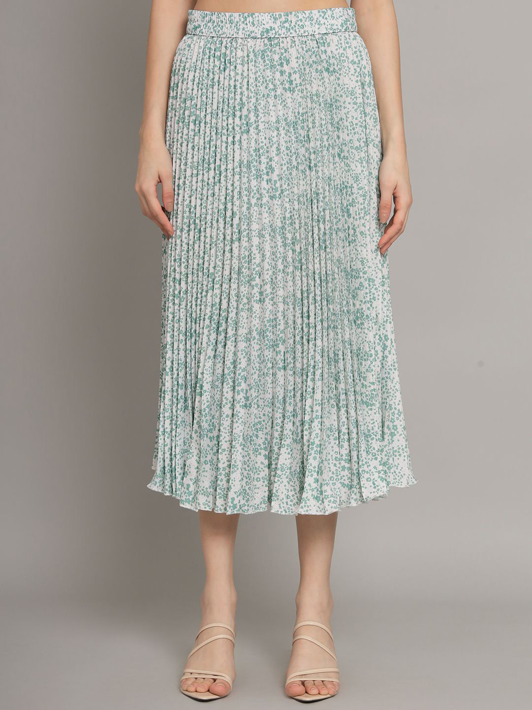 ZWERLON Printed Pleated midiSkirt