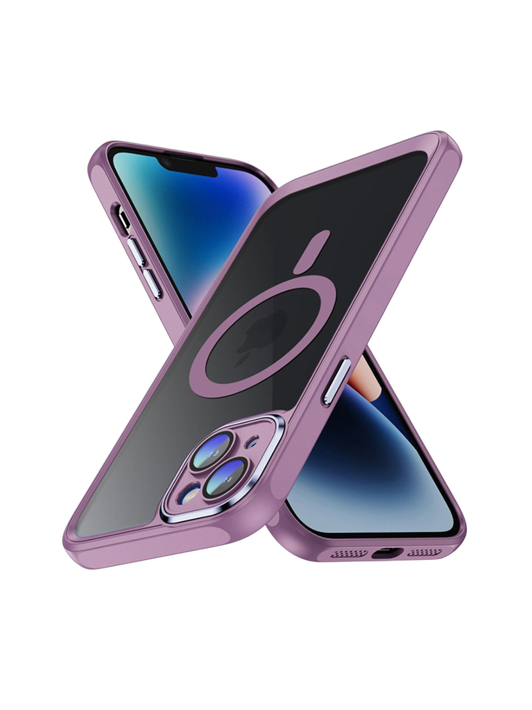 QRIOH iPhone 14 Lavender Hybrid Clear Case with Magsafe