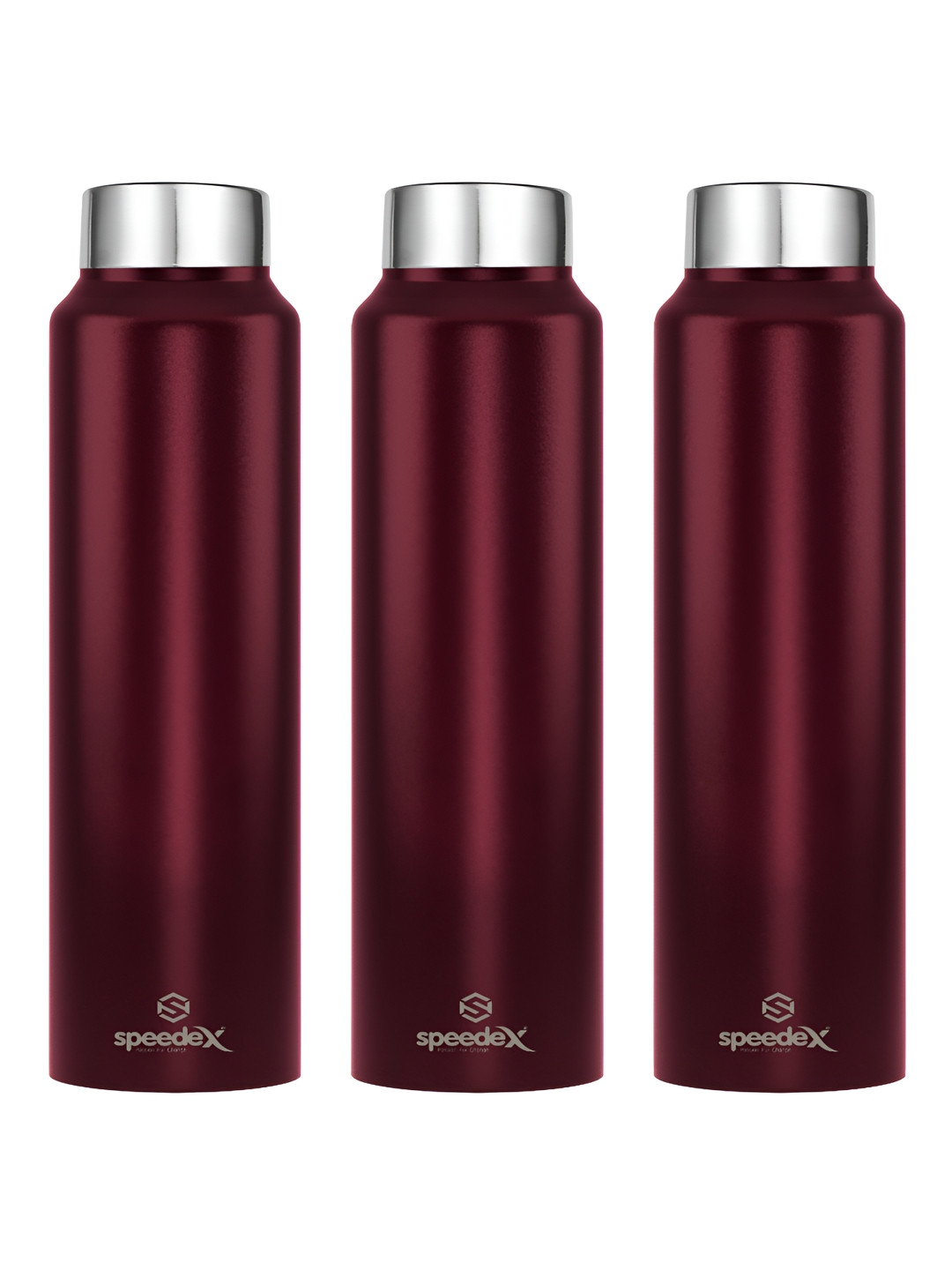 Speedex Simplex Maroon Brand Logo Stainless Steel Spill Proof 3 Piece Water Bottle - 1L