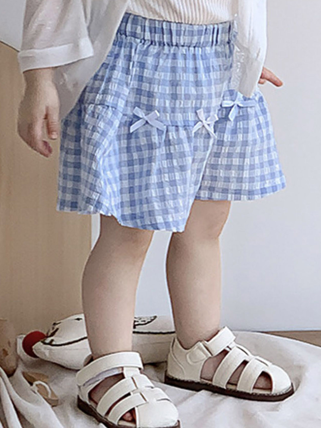 LULU & SKY Girls Checked Technology Shorts