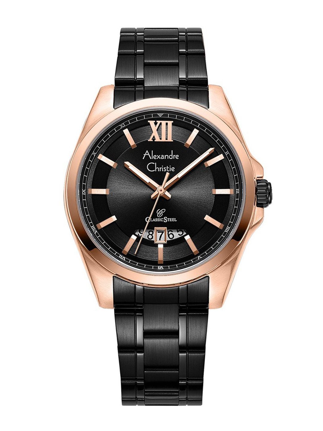 Alexandre Christie Men Dial & Stainless Steel Bracelet Style Straps Analogue Watch 8659MDBBRBA