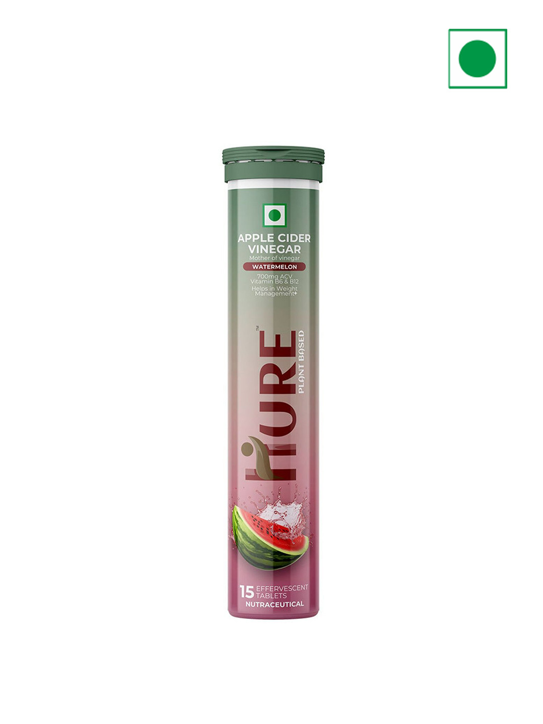 HURE THE PLANT FIX Watermelon Apple Cider Vinegar Tablets - 15 Tablets