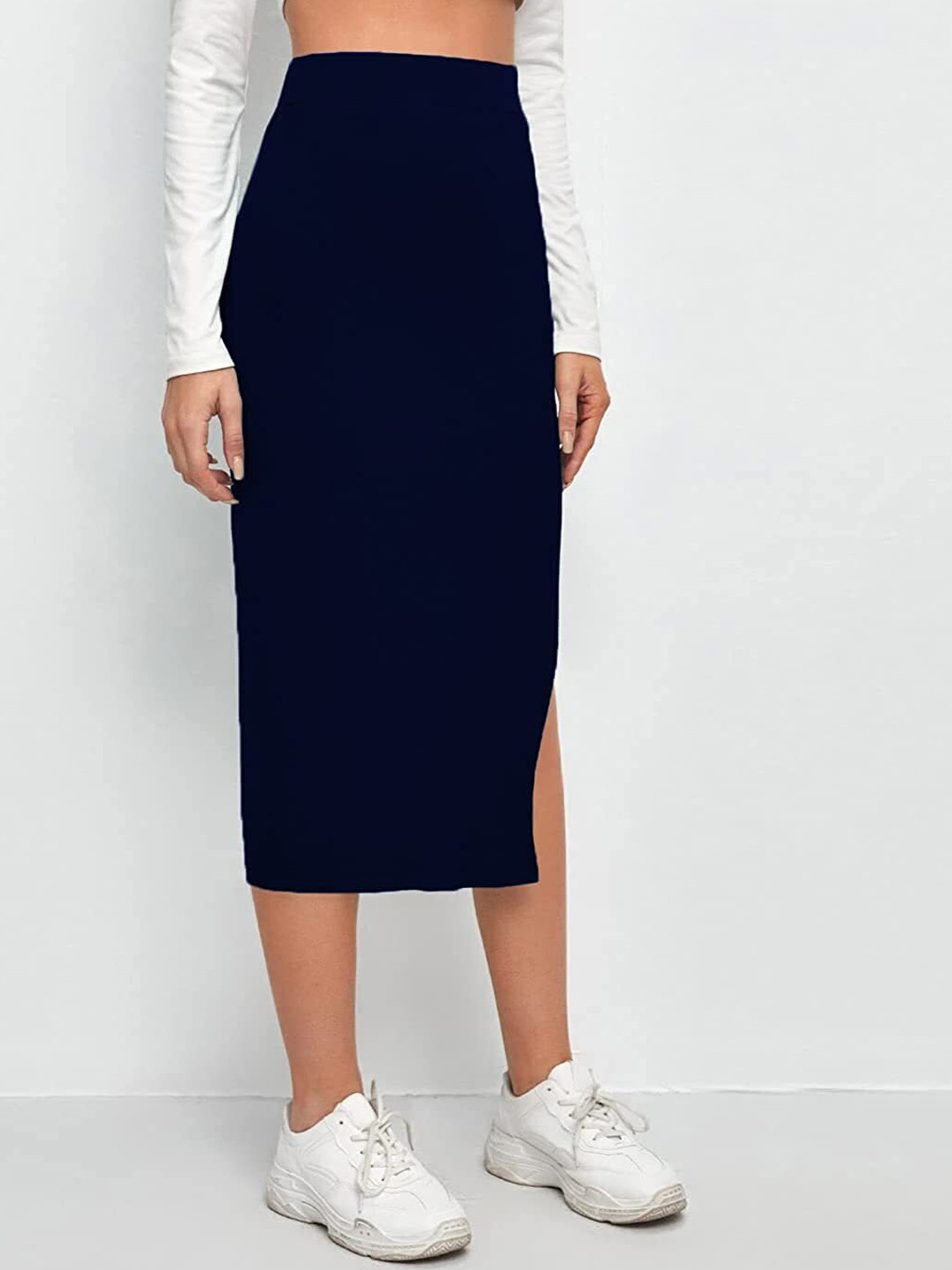 ALYNE Pencil Side Slit Midi Skirt
