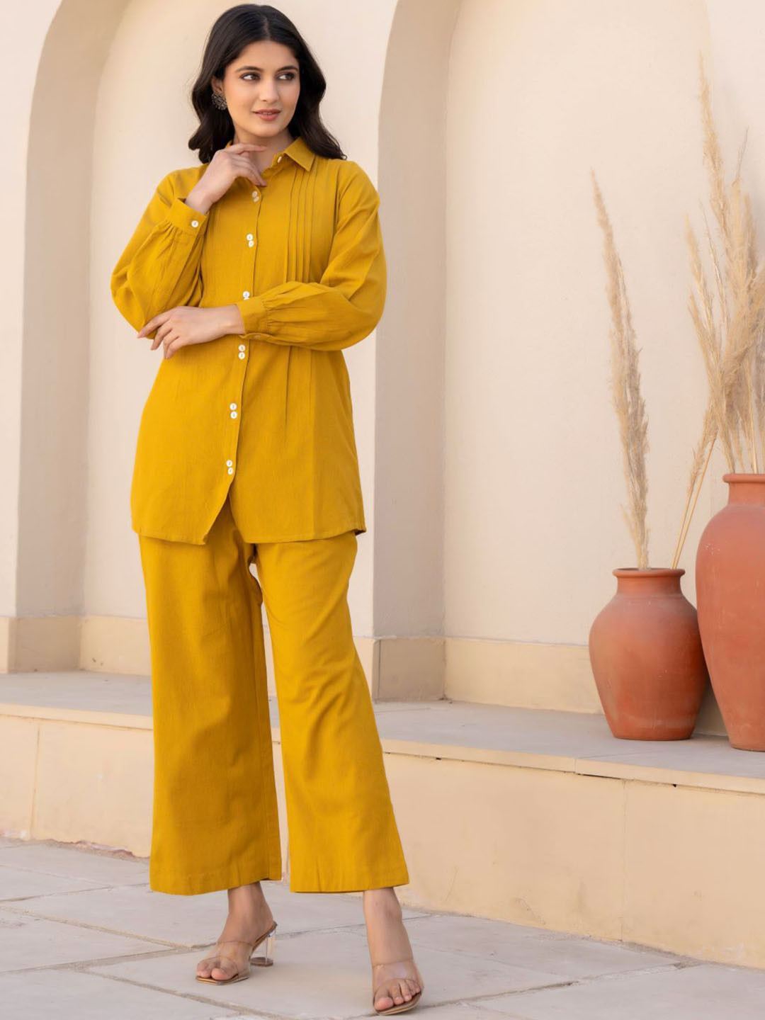 Haute and Humble Shirt Collar  Neck Shirt With Trousers Co-Ords