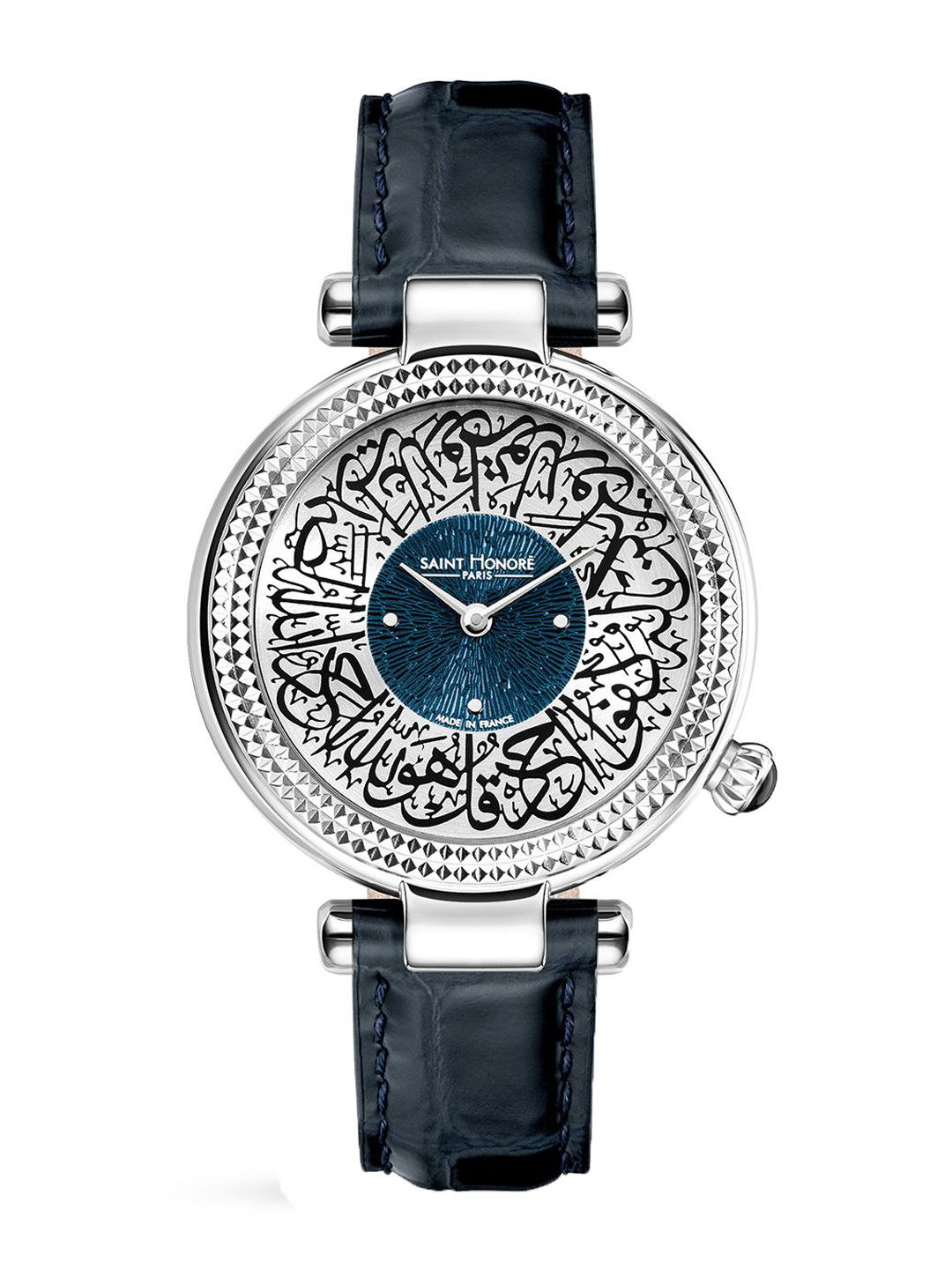 SAINT HONORE PARIS Women Embellished Dial & Leather Textured Straps Analogue Watch AU762021-1AAD