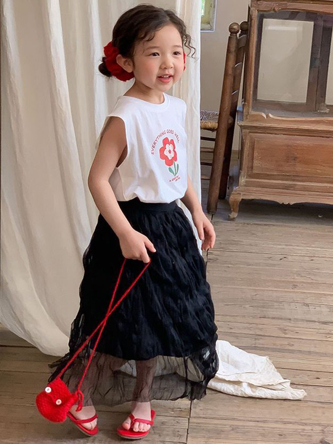 LULU & SKY Textured  A-Line MaxiSkirt