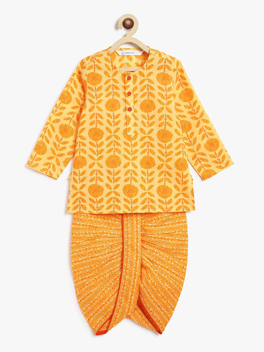 Campana Boys Pure Cotton Kurta Set with Dhoti