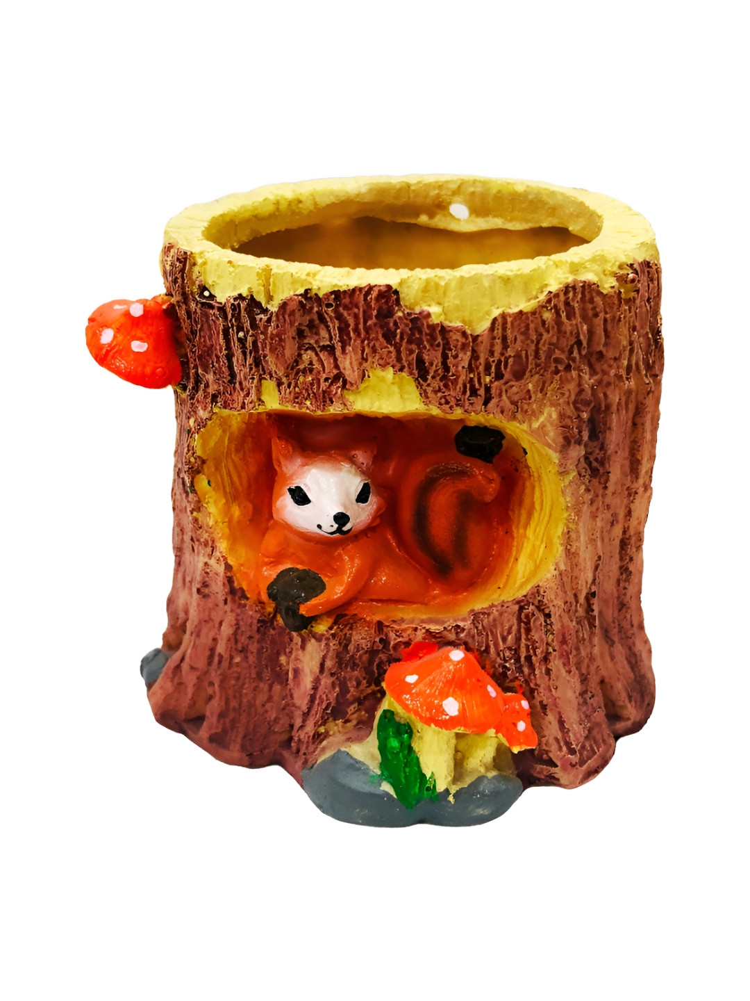 ShopMeFast Camel Brown & Yellow SMF-Resin Hanging Squirrel Planters