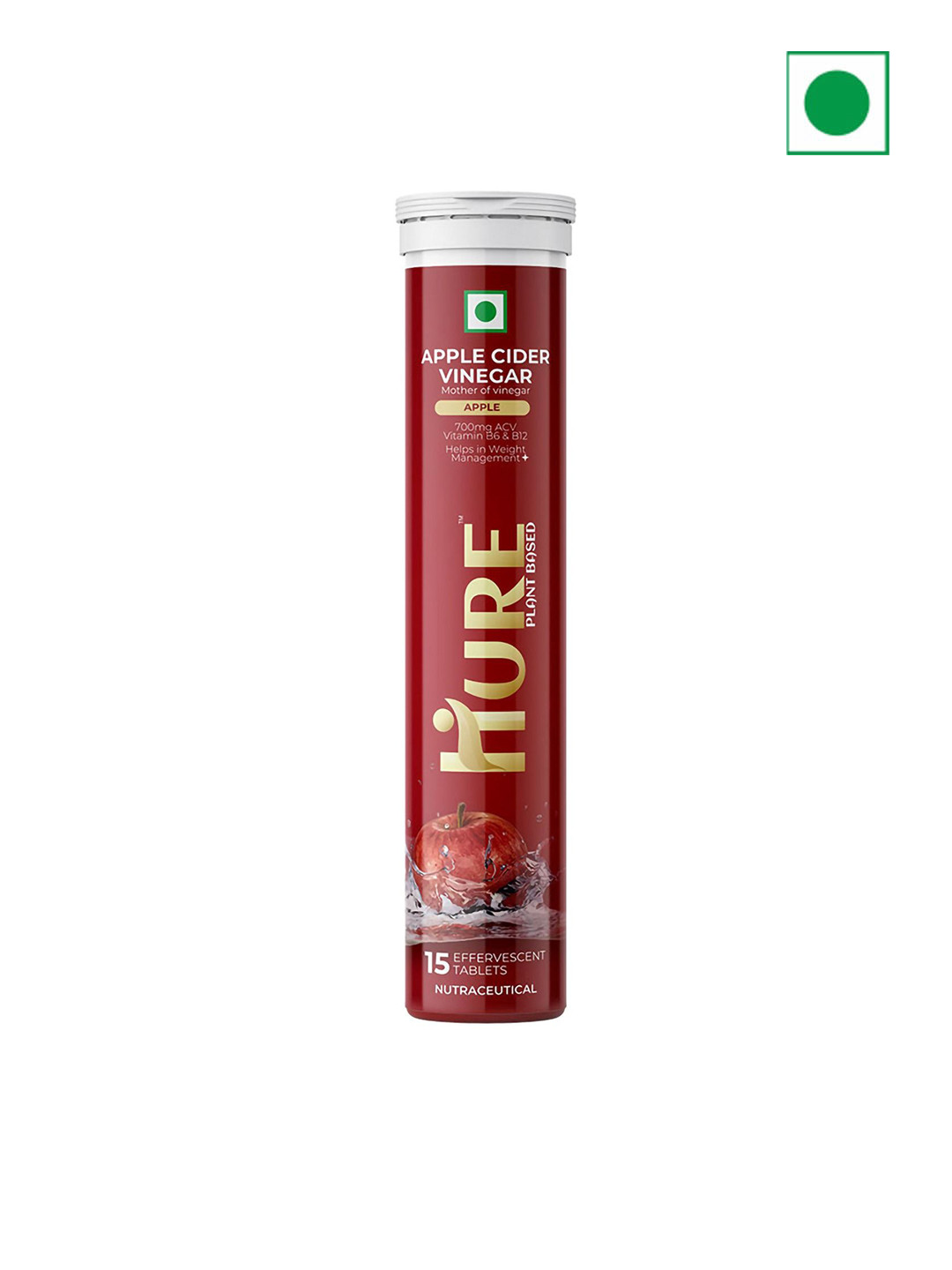 HURE THE PLANT FIX Organic Apple Cider Vinegar Tablets - 15 Tablets
