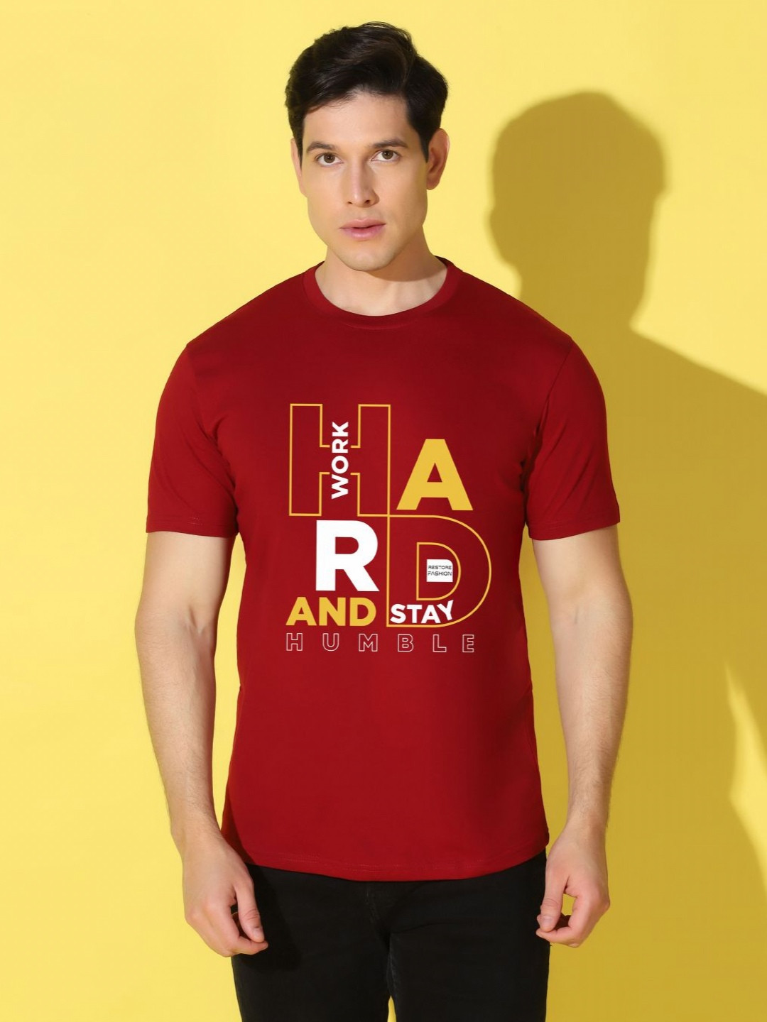 WOOSTRO Men Typography Printed Slim Fit T-shirt