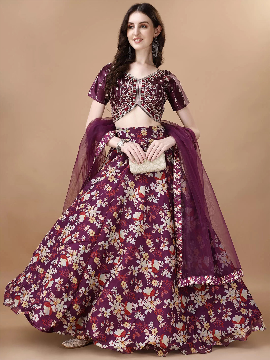 Piludi Printed Semi-Stitched Lehenga & Unstitched Blouse With Dupatta
