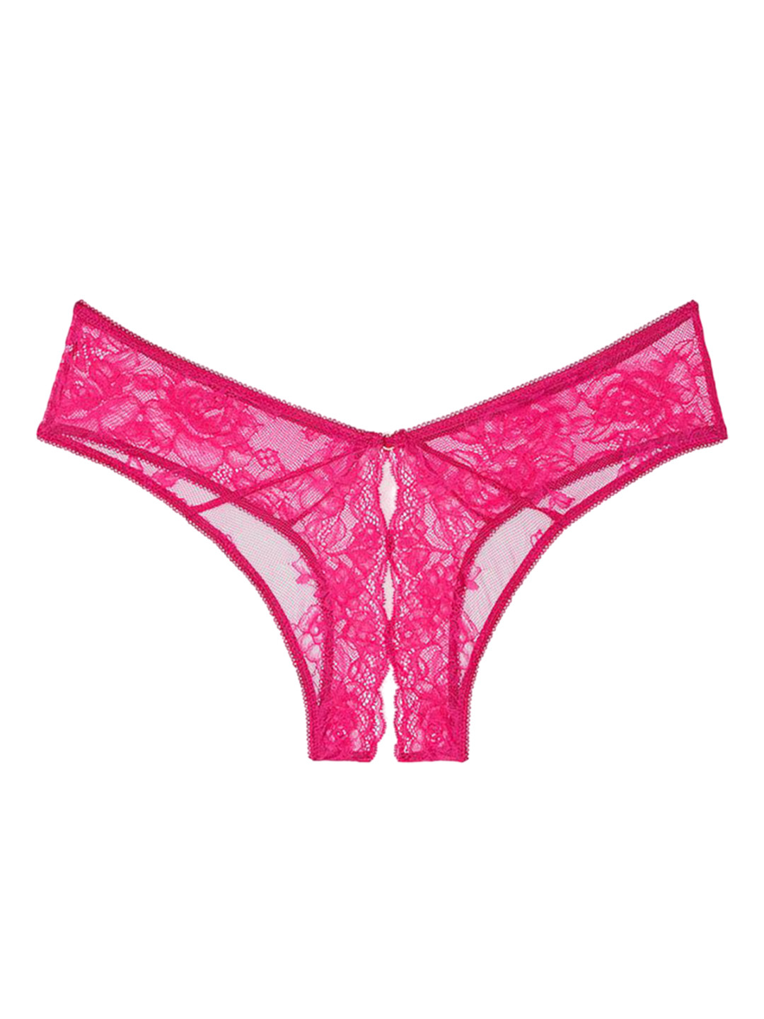 Victoria's Secret Very Sexy Rose Lace Crotchless Cheeky Brief 1125889778S1