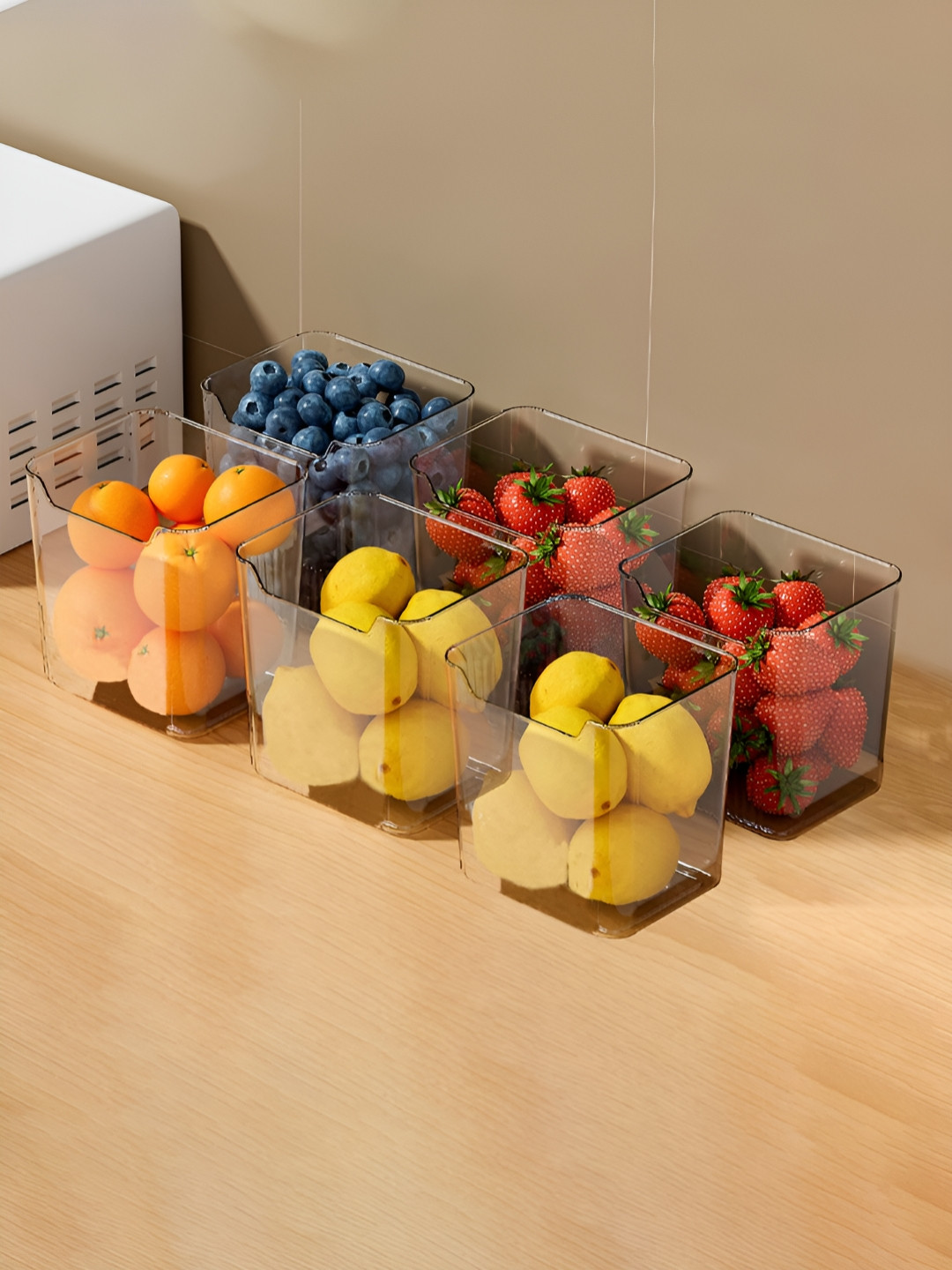 Aura Transparent 6 Pieces Fridge Storage Box Container