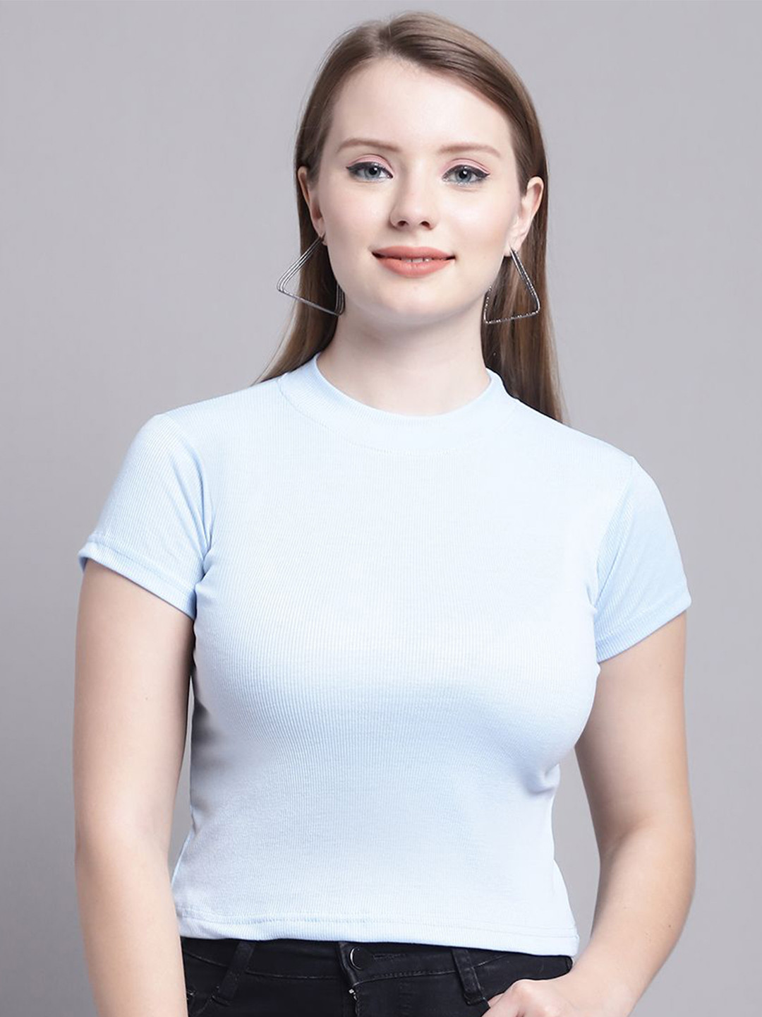GRACIT Cotton High-Low Crop Top