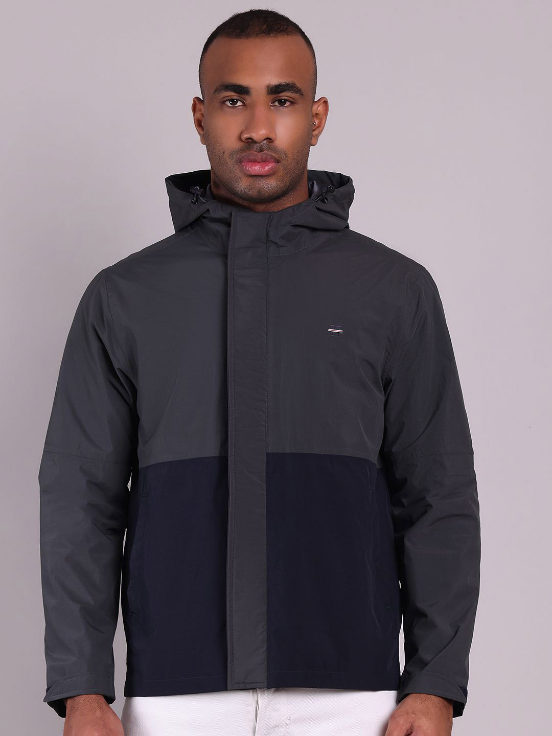 HOUSE OF VEDAS Color Blocked Waterproof Hooded Rain Jacket