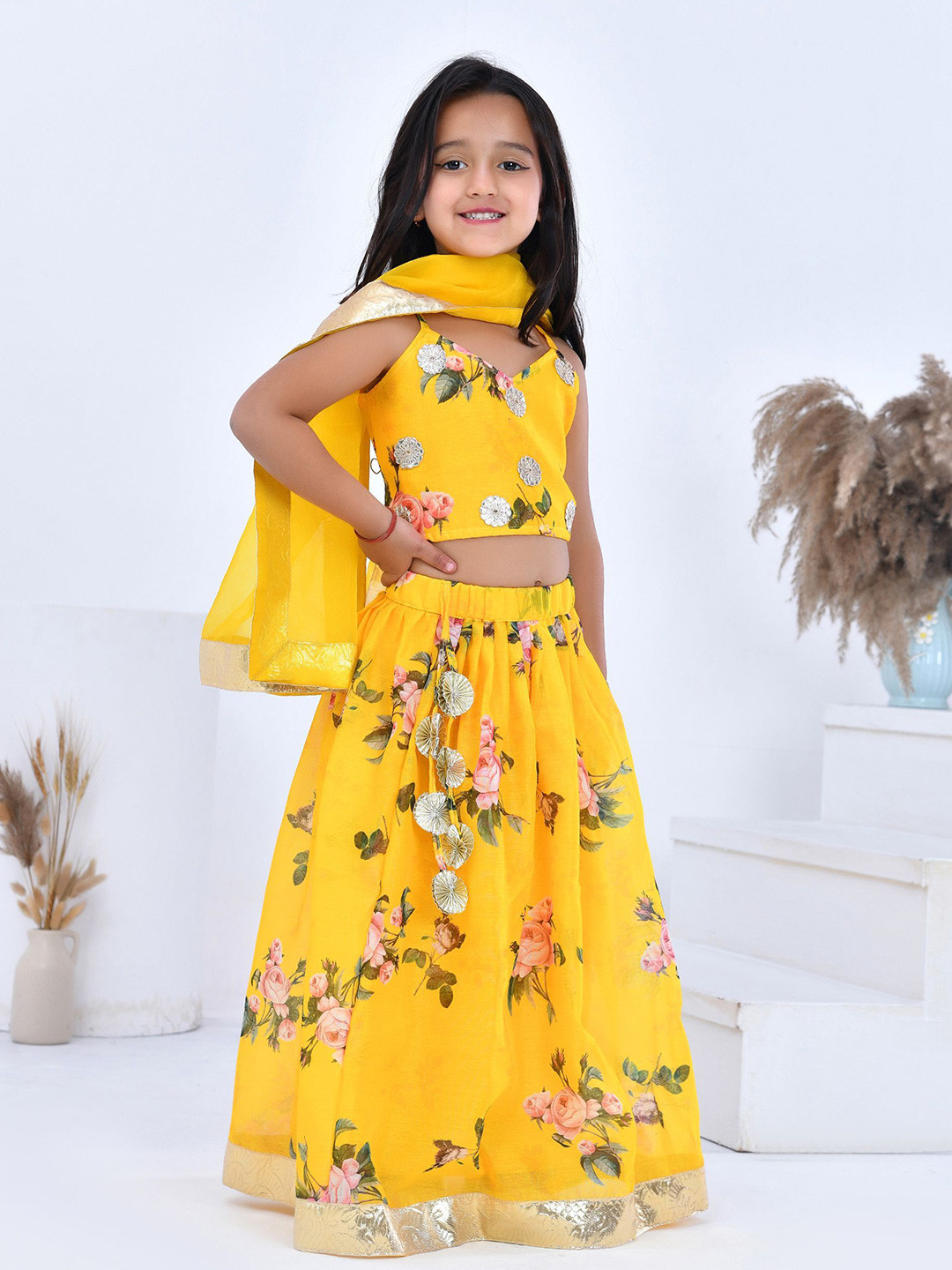 Bannhi by Priyanka Rathore  Girls Printed Ready to Wear Lehenga & Blouse With Dupatta
