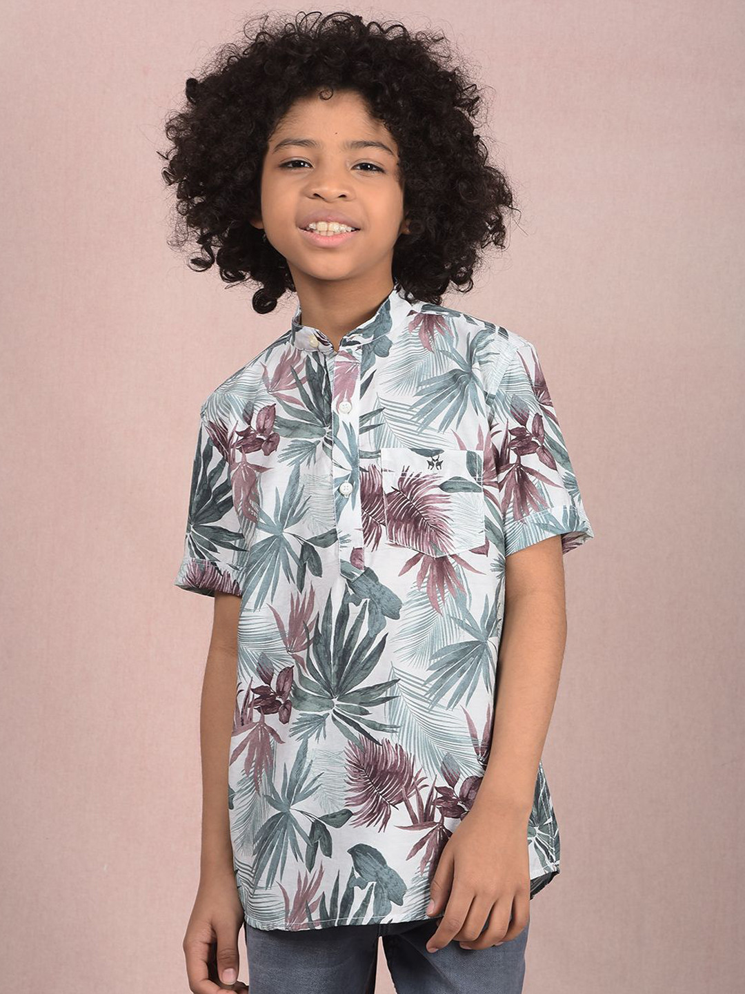 Crimsoune Club Boys Floral Printed Pathani Kurta