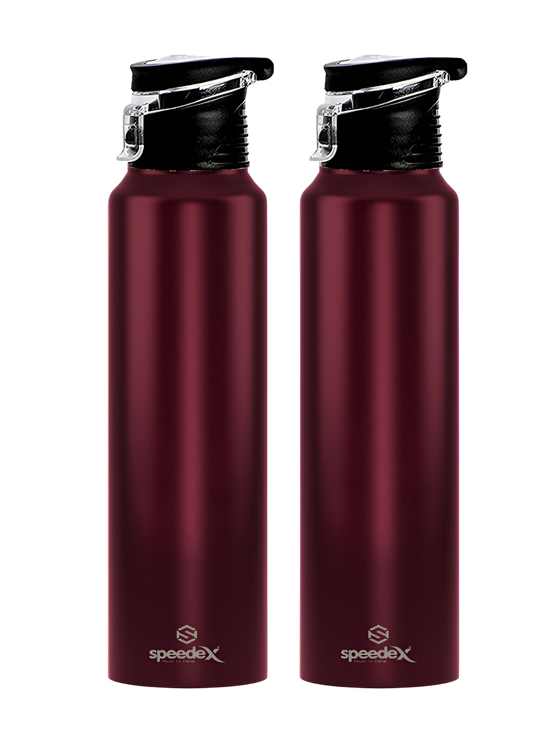 Speedex Maroon Brand Logo Stainless Steel Flip Top 2 Piece Water Bottle - 1L