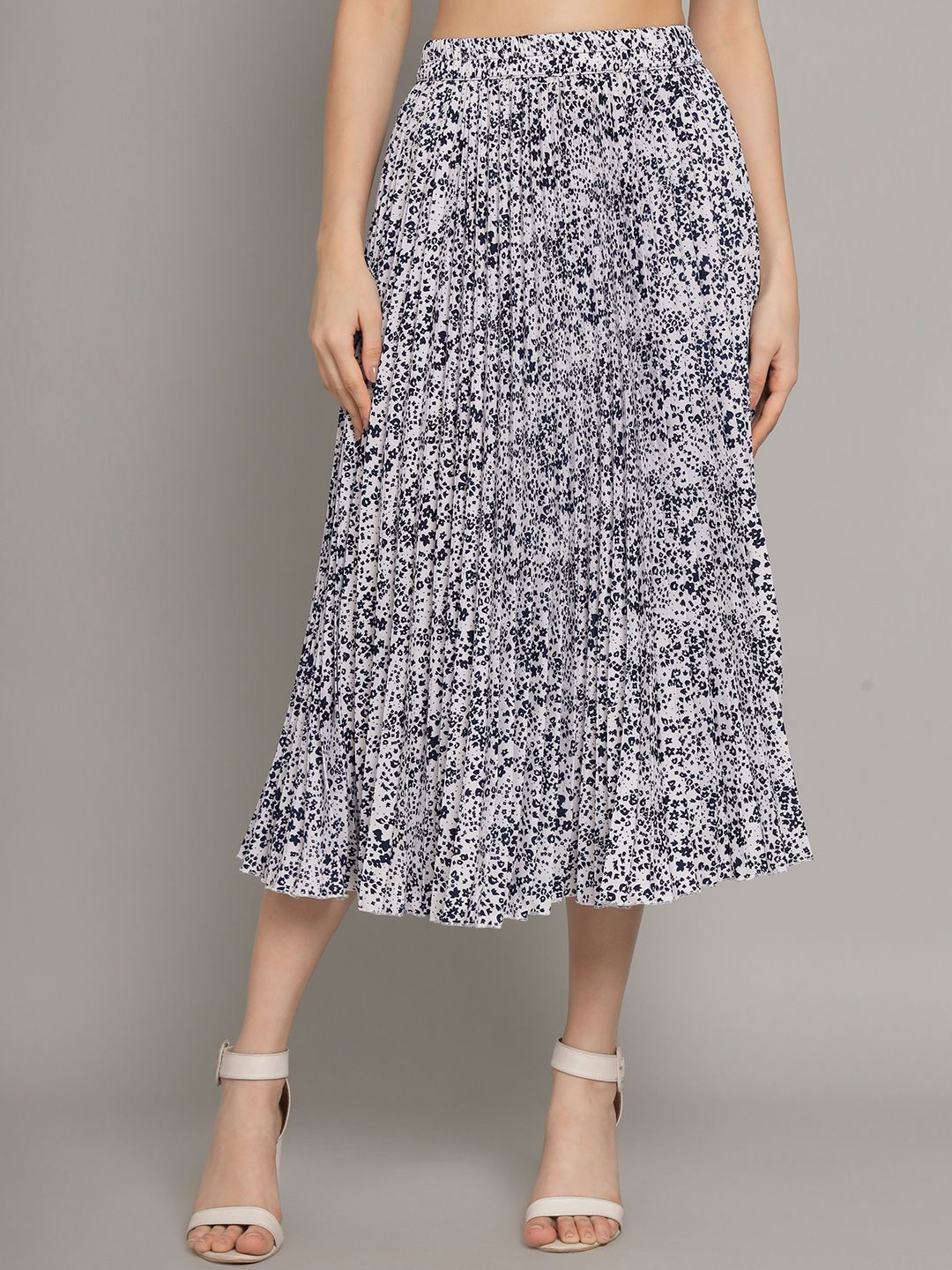 ZWERLON Printed Pleated midiSkirt