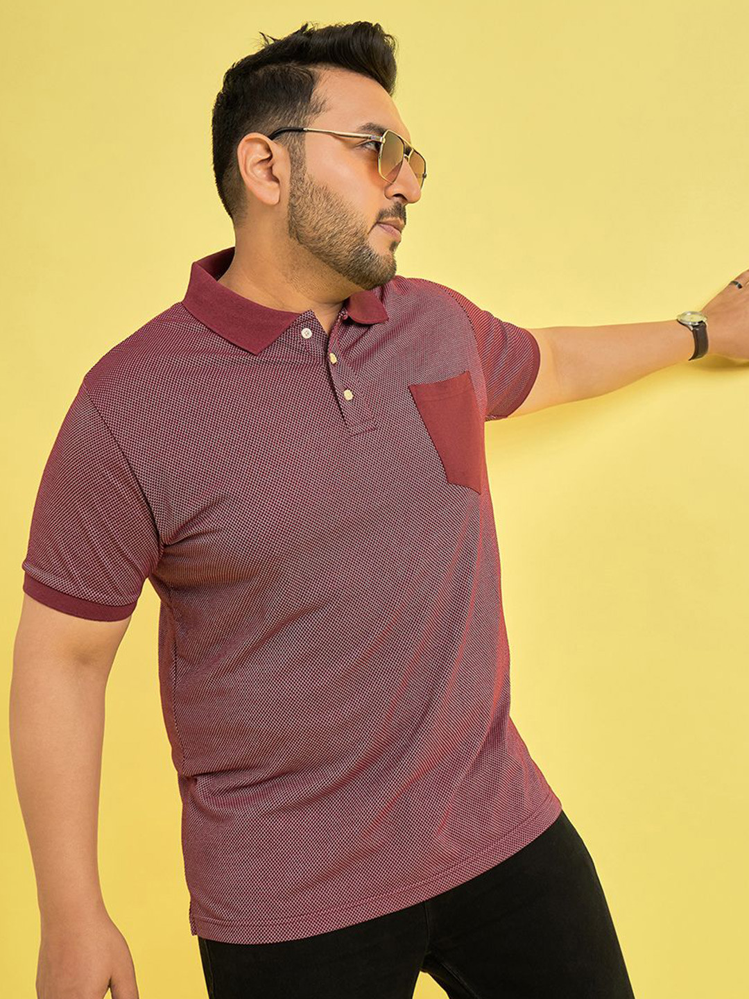 bigbanana Men Plus Size Polo Collar Anti Odour Pockets T-shirt