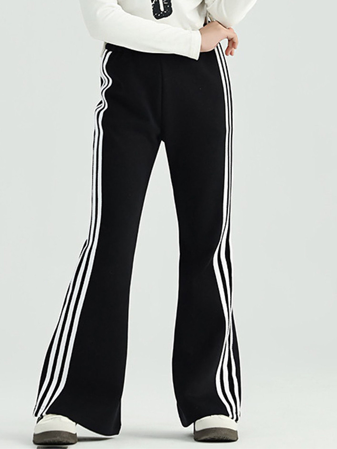 LULU & SKY Girls Side Stripes Detail Flared Track Pants