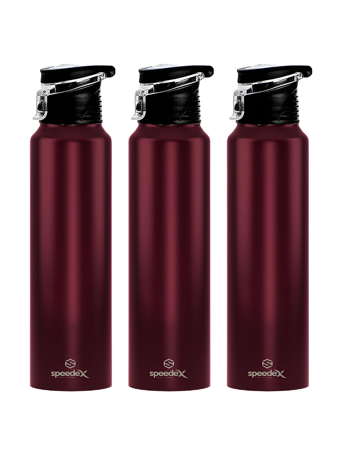Speedex Maroon Brand Logo Stainless Steel Flip Top 3 Piece Water Bottle - 1L