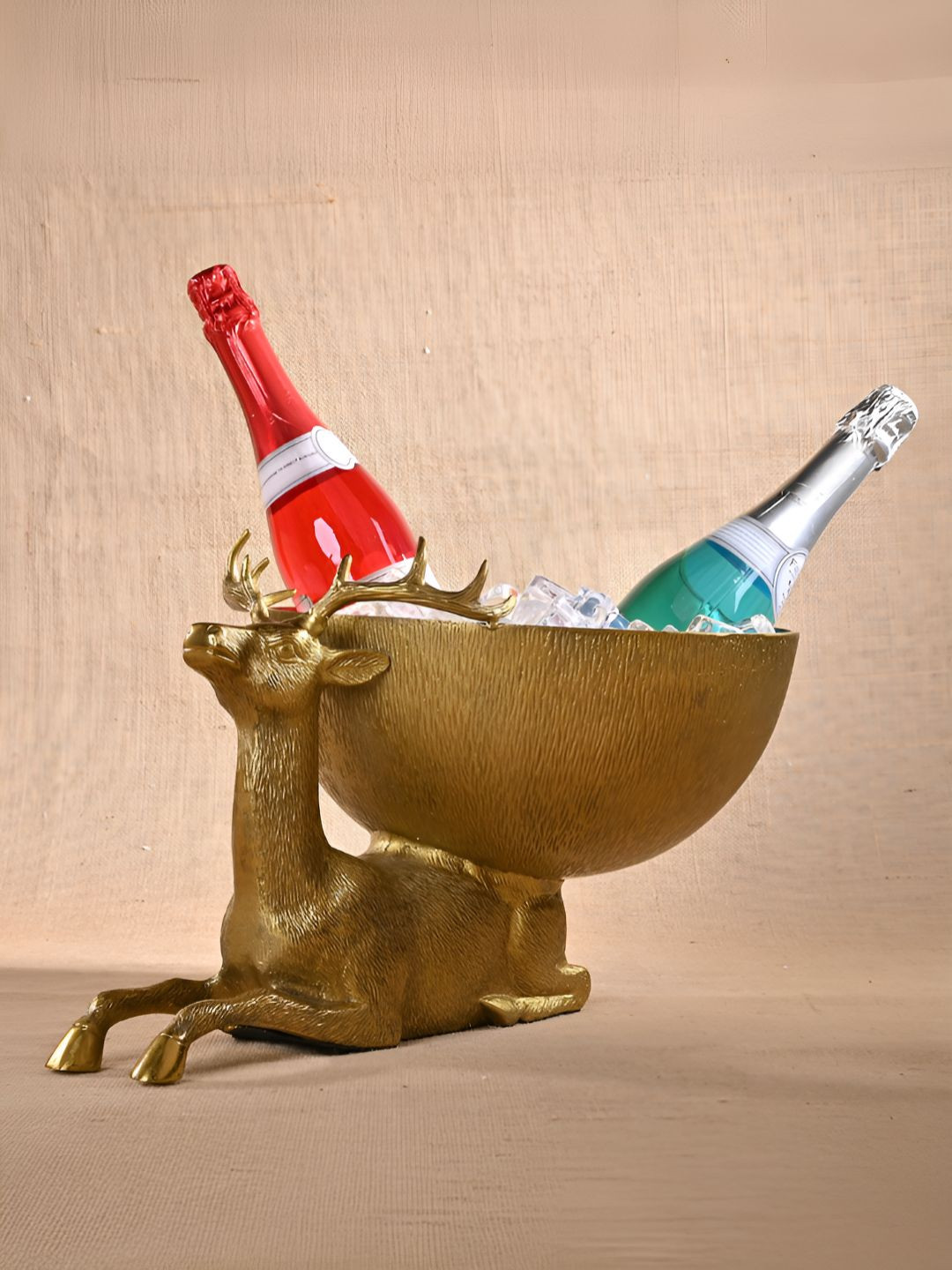 giBOX Gold-Toned Bambi Punch Bowl Decorative Ice Cube Bucket