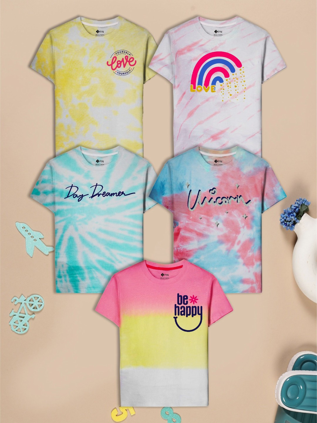 3PIN Girls Tie and Dye 5 Dyed T-shirt