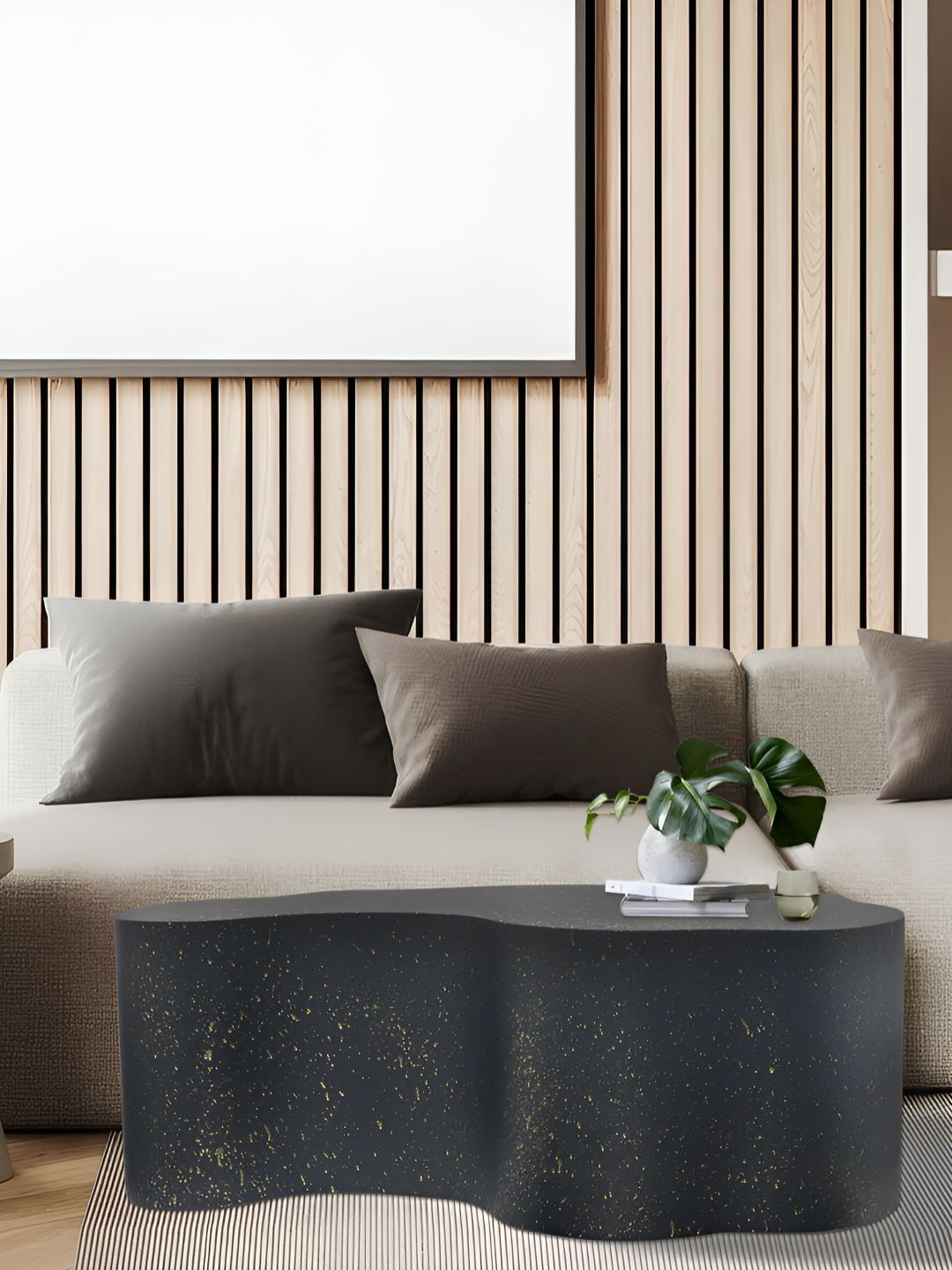 Metalsmith Black Abstract Shaped Coffee Table