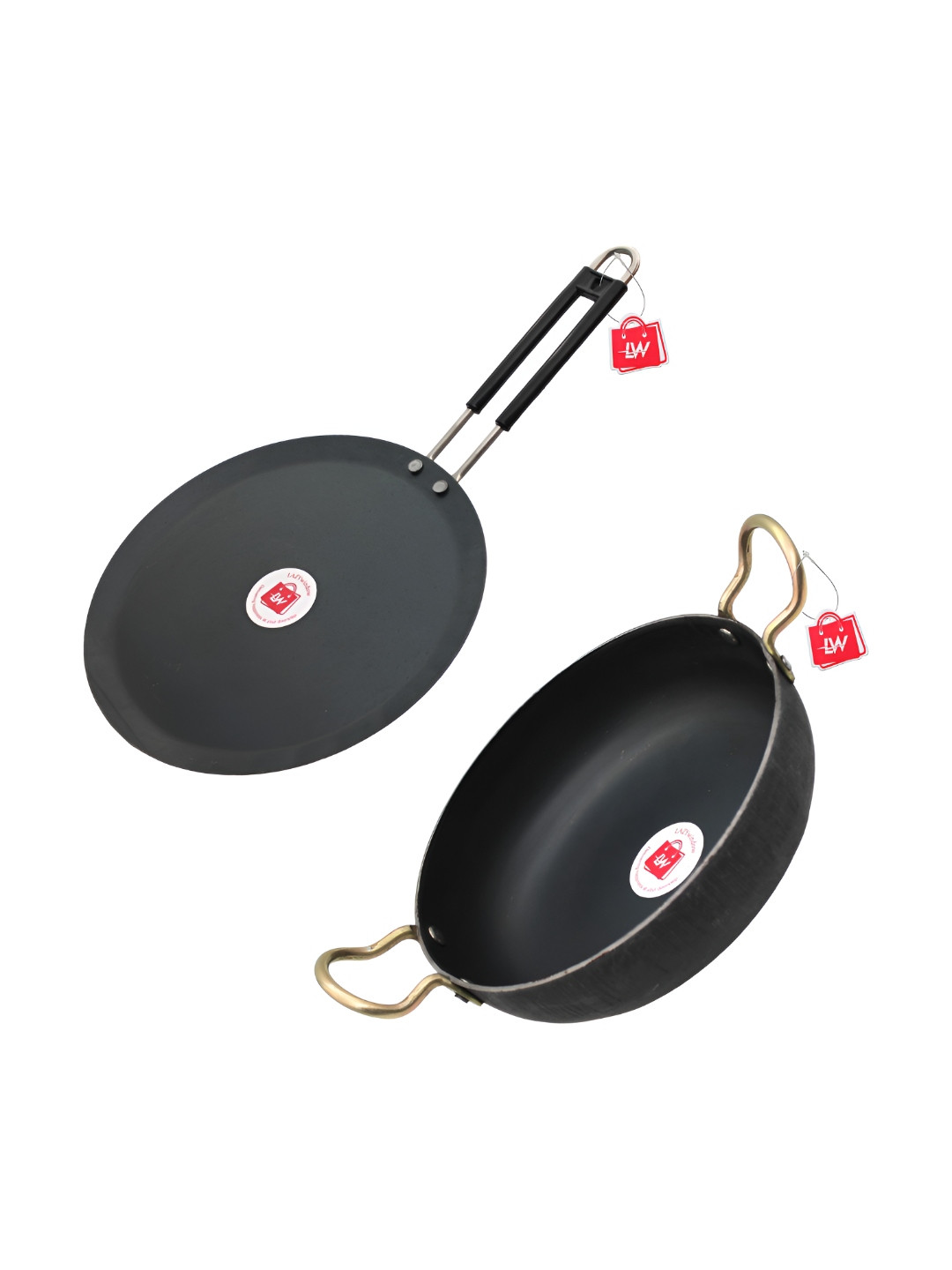 LAZYwindow Black Dishwasher and Microwave Safe Iron Cookware Set