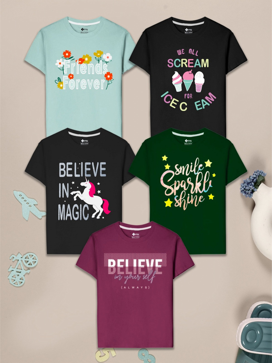 3PIN Girls 5 Printed T-shirt