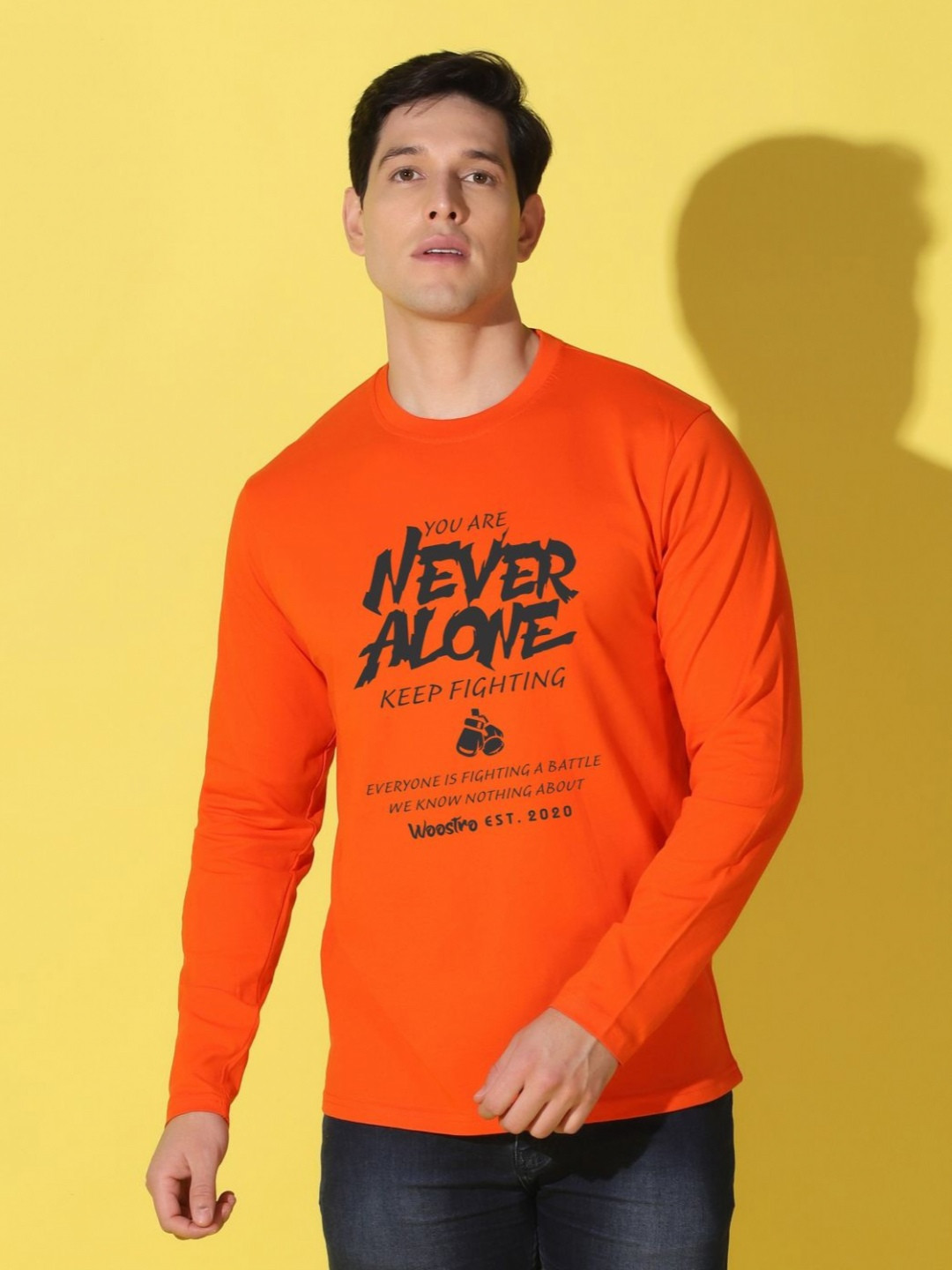 WOOSTRO Men Typography Printed Slim Fit T-shirt
