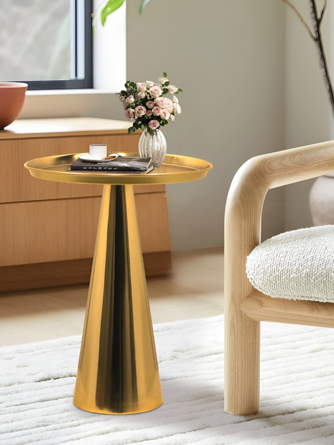 Metalsmith Yellow Round Shaped Coffee Table