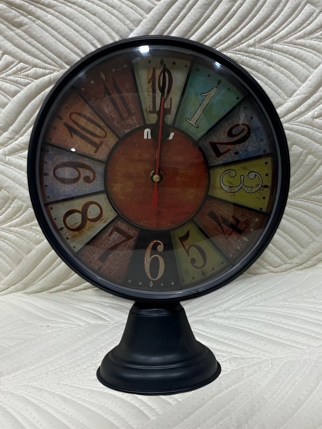 Nutts Black & Brown Vintage Table Clock