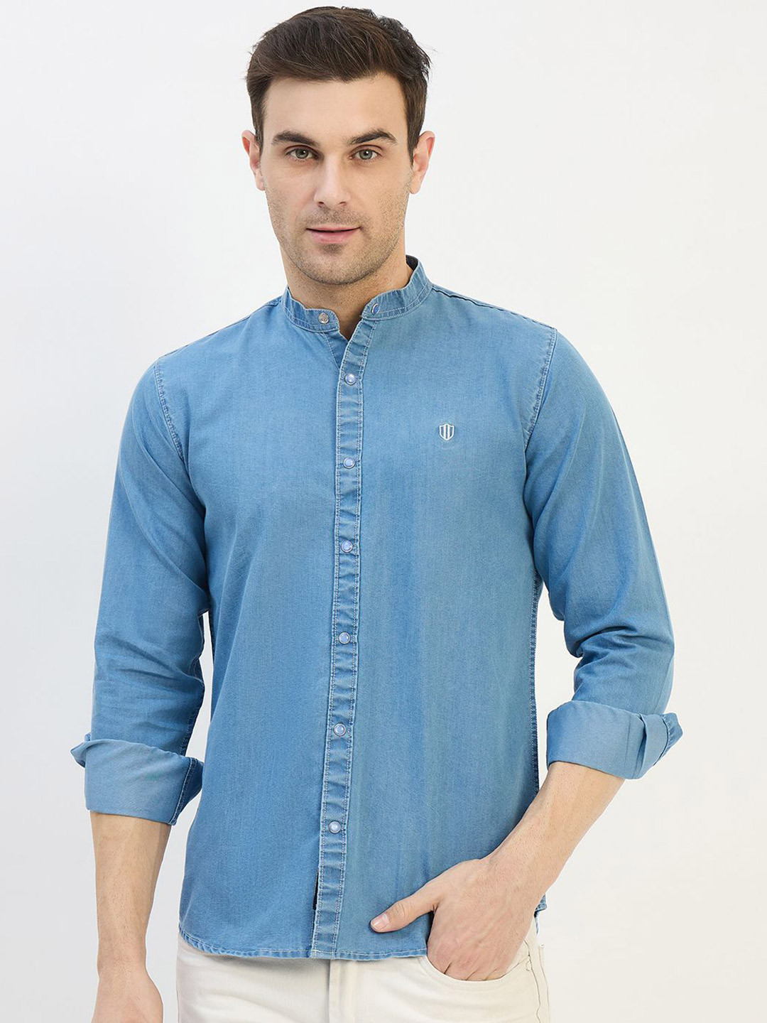 Duke Band Collar Slim Fit Casual Shirt