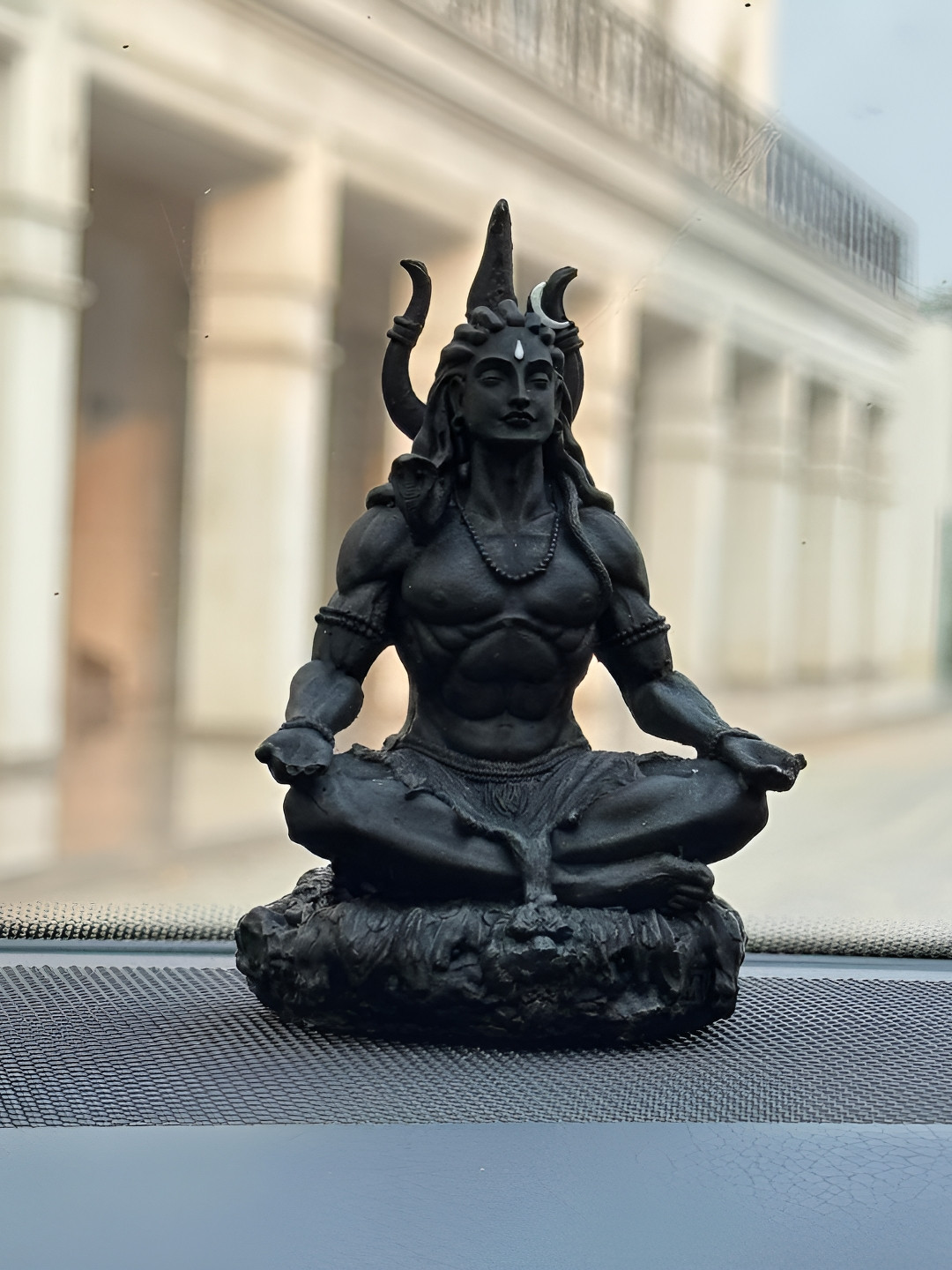 PICKARTME Shiva Black Polyresin Matte Prayer Room Medium Showpiece - 3.5 Inches