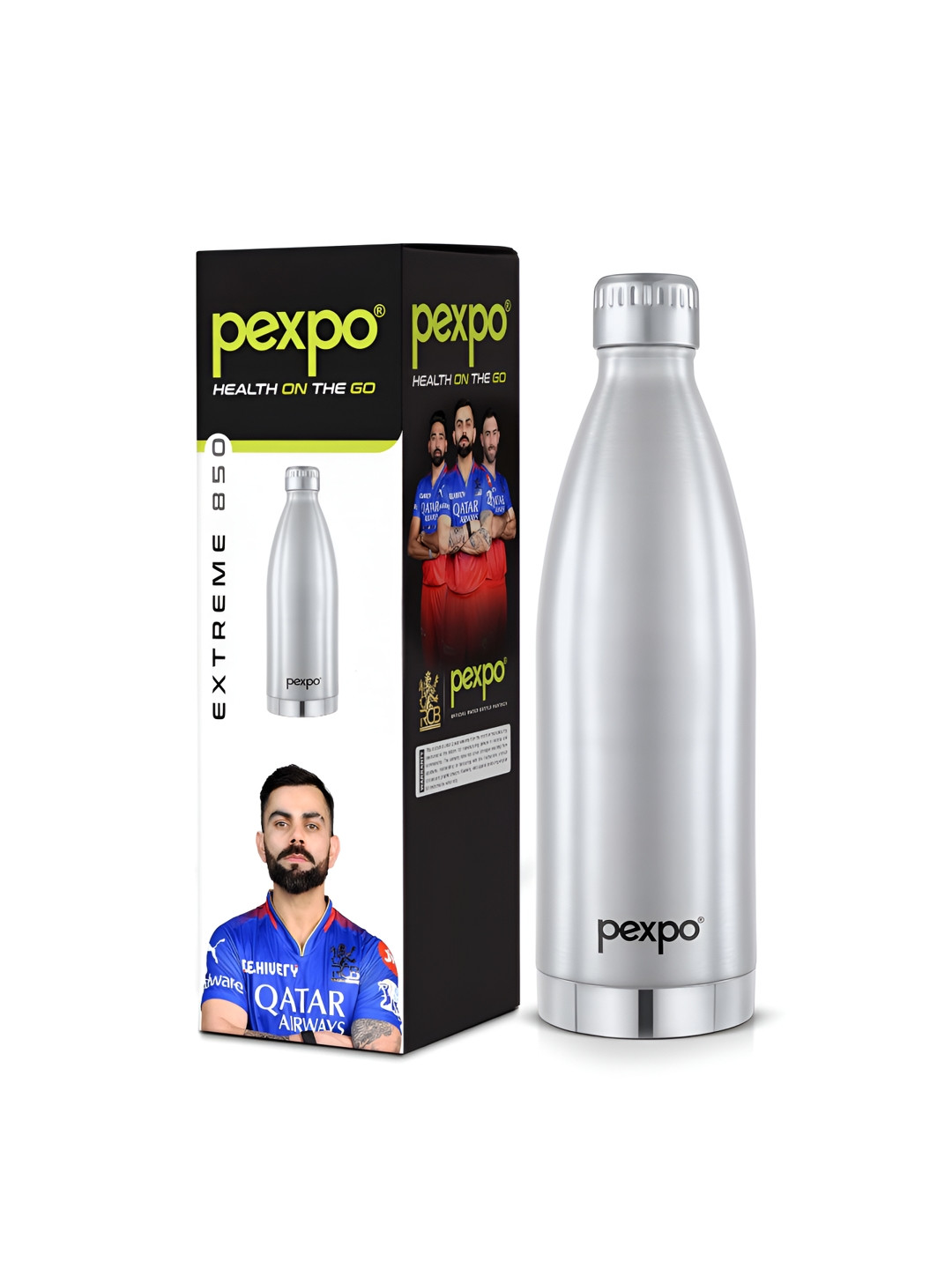 Pexpo Extreme Silver Stainless Steel Spill Proof Flask - 830ml