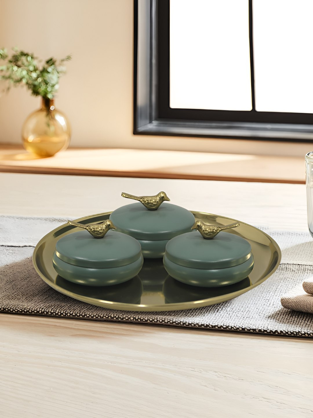 Metalsmith Green 2025 Metal Dishwasher and Microwave Safe Canister Container
